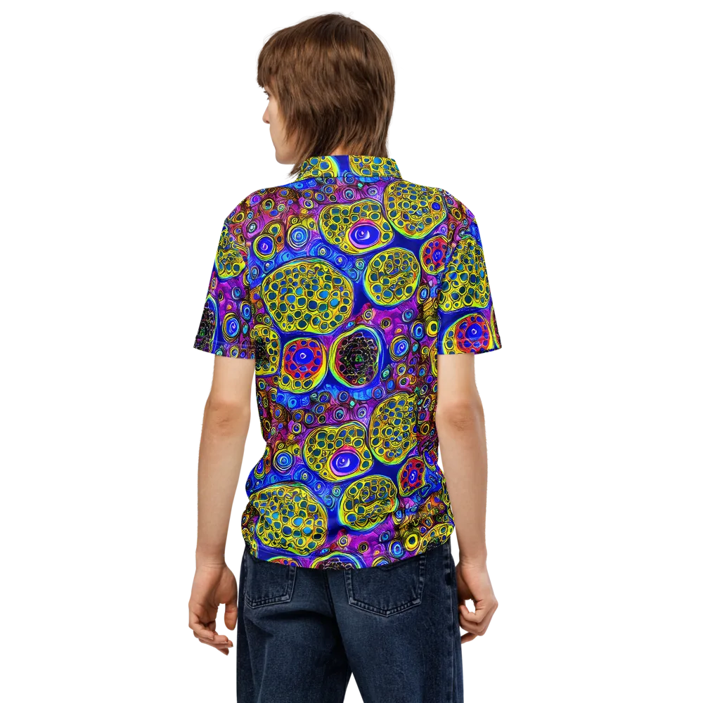 Electric Pomegranate on Men's Slim Fit Polo Shirt — Back