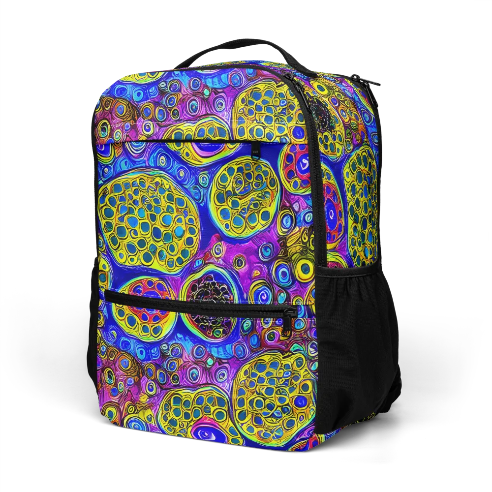 Electric Pomegranate on Utility Backpack — Left Front