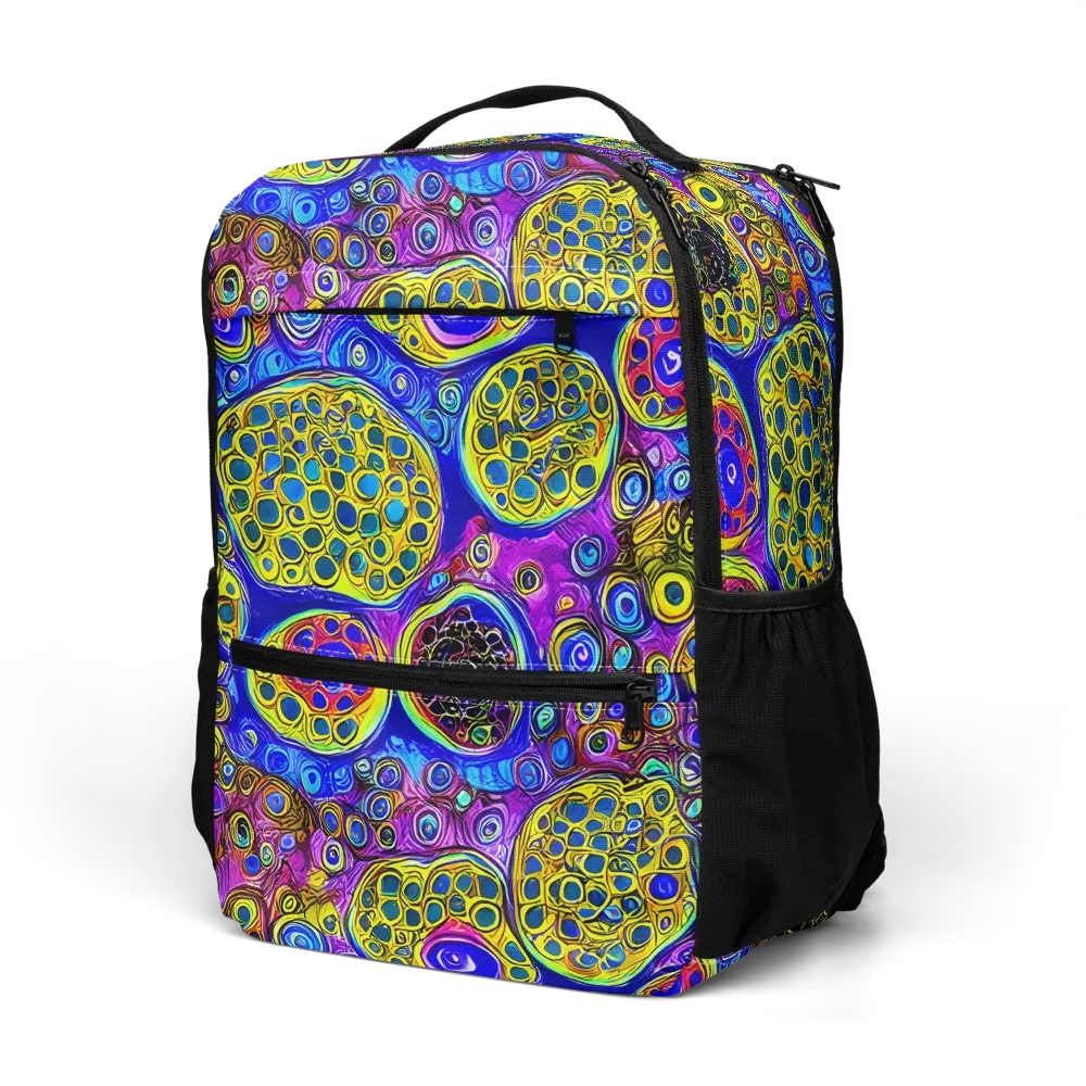 Electric Pomegranate on Utility Backpack — Left Front