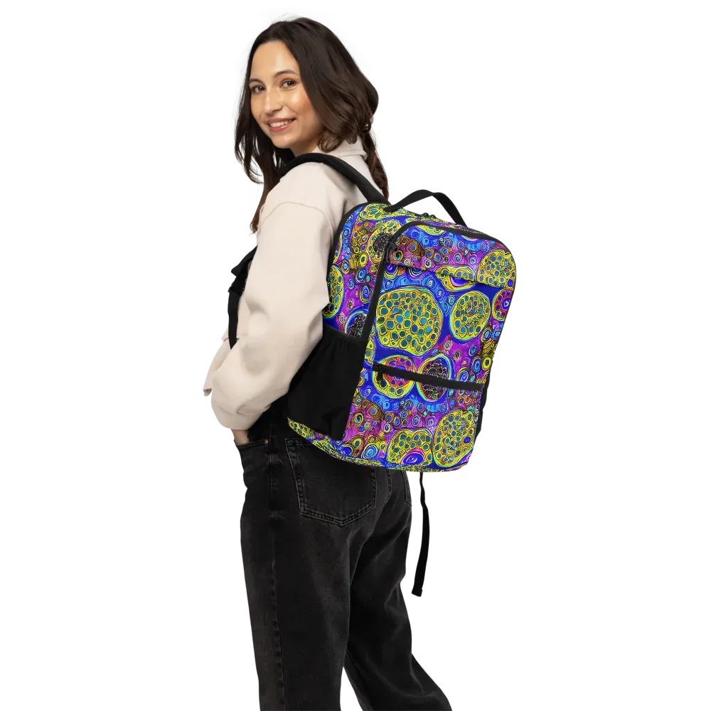 Electric Pomegranate on Utility Backpack — Back
