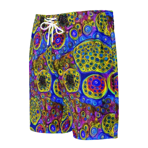 Electric Pomegranate on a Men's Board Shorts