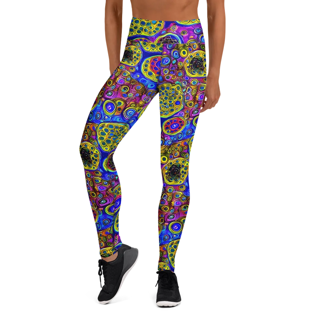Electric Pomegranate on Yoga Leggings — Front