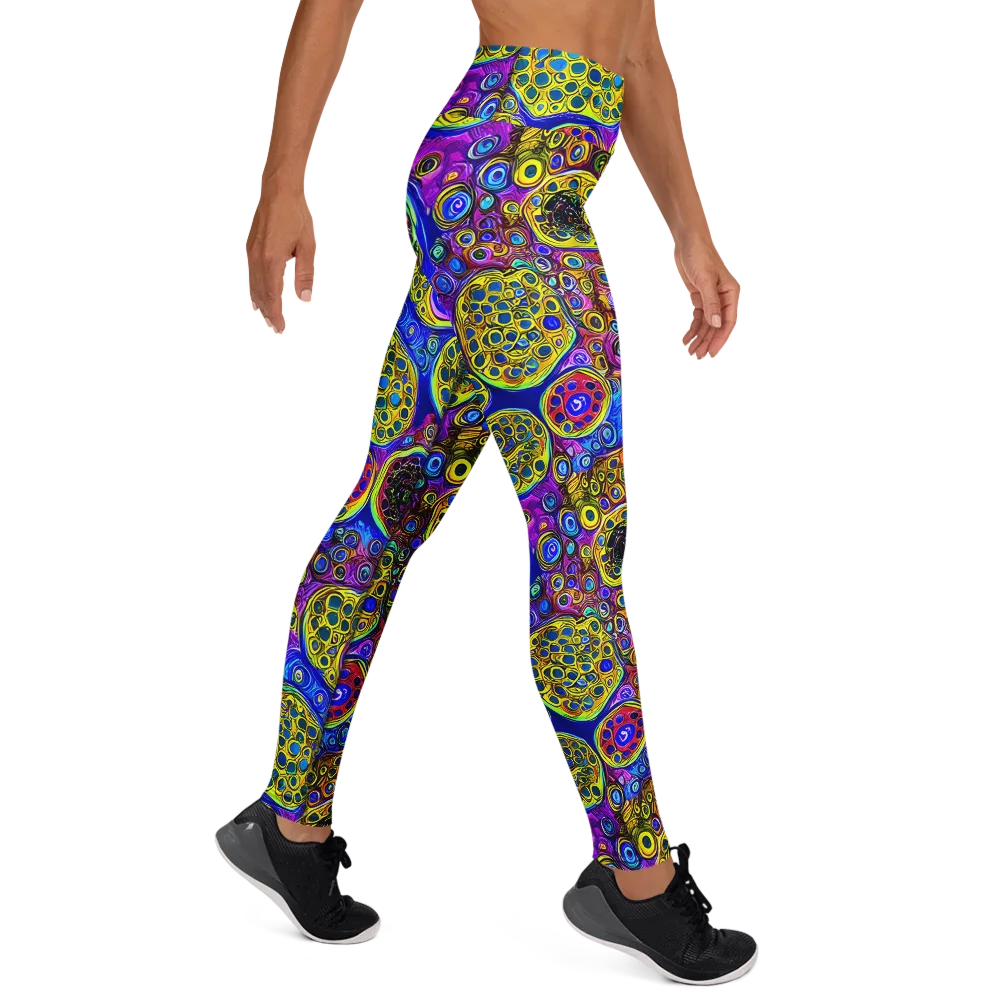 Electric Pomegranate on Yoga Leggings — Right
