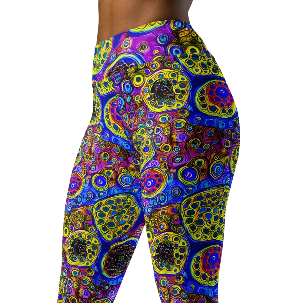 Electric Pomegranate on Yoga Leggings — Left Front