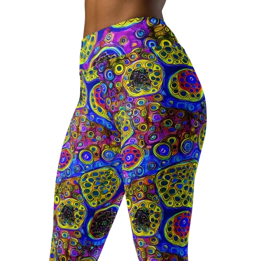 Electric Pomegranate on a Yoga Leggings
