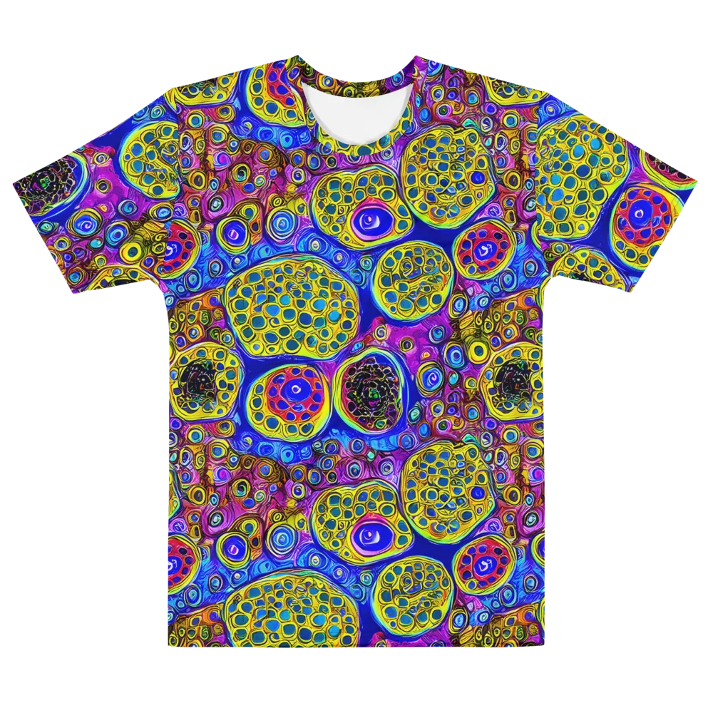 Electric Pomegranate on Men's Cotton Crew Neck T-Shirt — Front