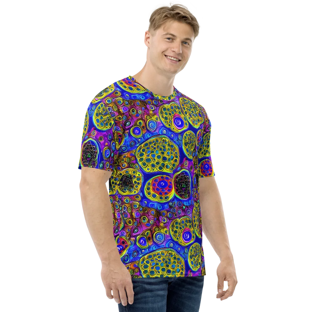 Electric Pomegranate on Men's Crew Neck T-Shirt — Right