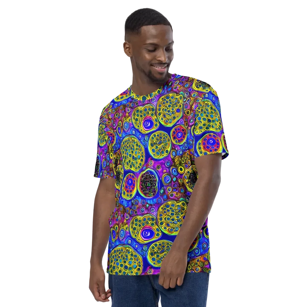 Electric Pomegranate on Men's Crew Neck T-Shirt — Left