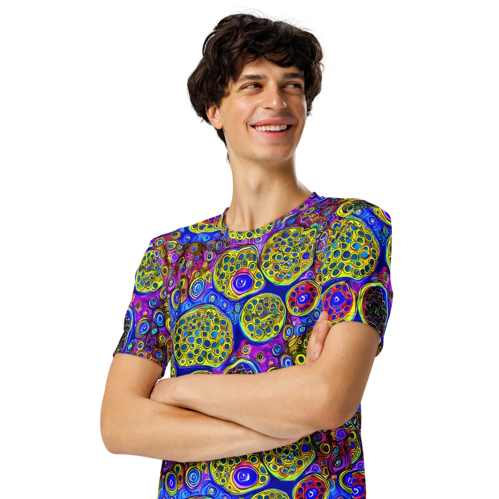 Electric Pomegranate on Men's Crew Neck T-Shirt — Left Front