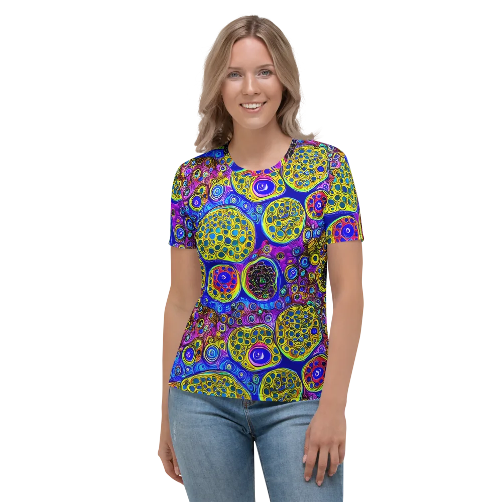 Electric Pomegranate on Women's Crew Neck T-Shirt — Front