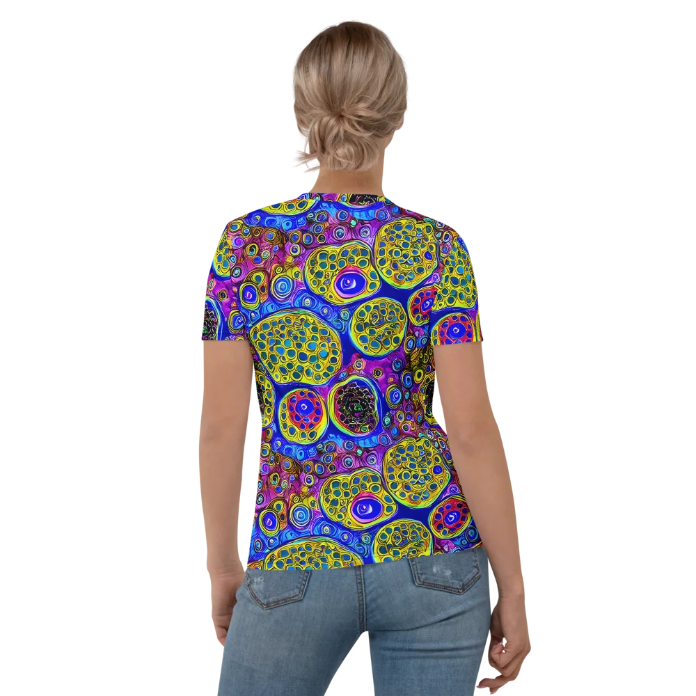 Electric Pomegranate on Women's Crew Neck T-Shirt — Back