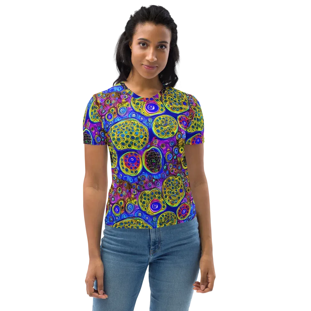 Electric Pomegranate on Women's Crew Neck T-Shirt — Front