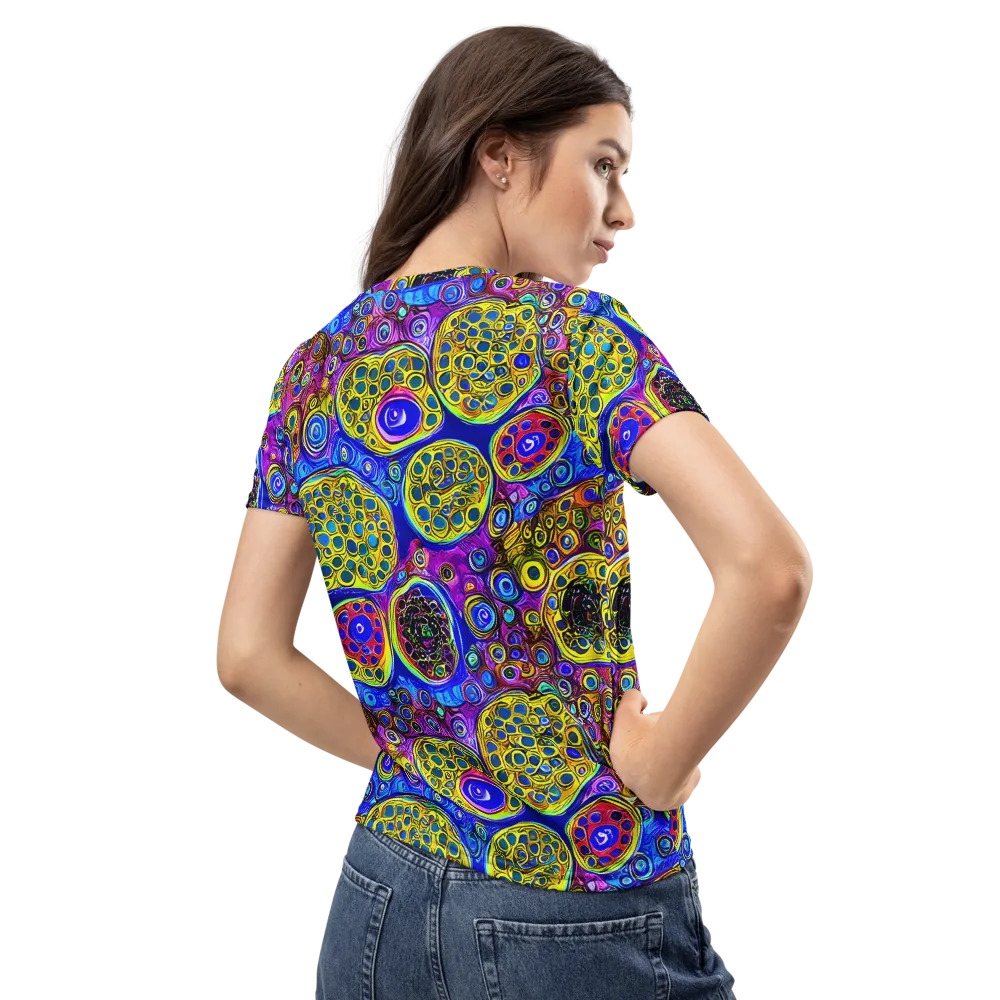 Electric Pomegranate on Women's Crew Neck T-Shirt — Back