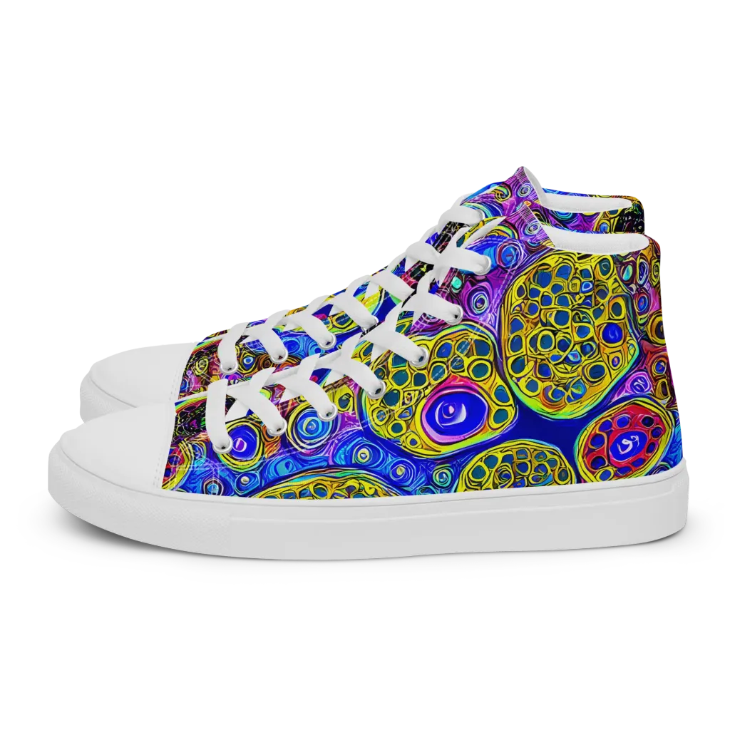 Electric Pomegranate on Women's High Top Canvas Shoes — Left