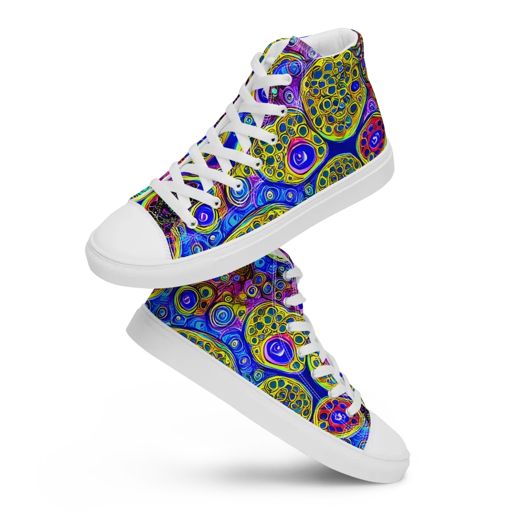 Electric Pomegranate on Women's High Top Canvas Shoes — Front