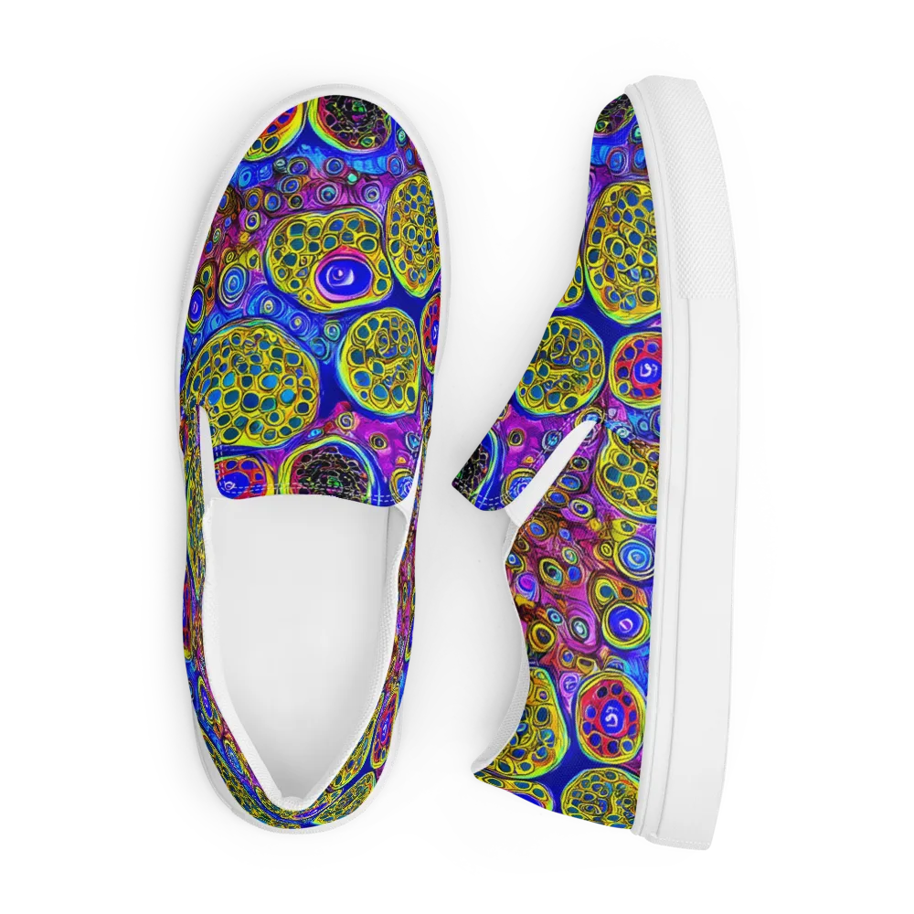 Electric Pomegranate on Men's Slip-On Canvas Shoes — Front