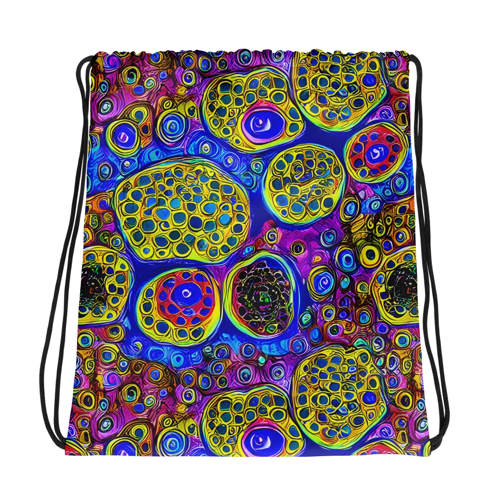 Electric Pomegranate on Drawstring Bag — Photo