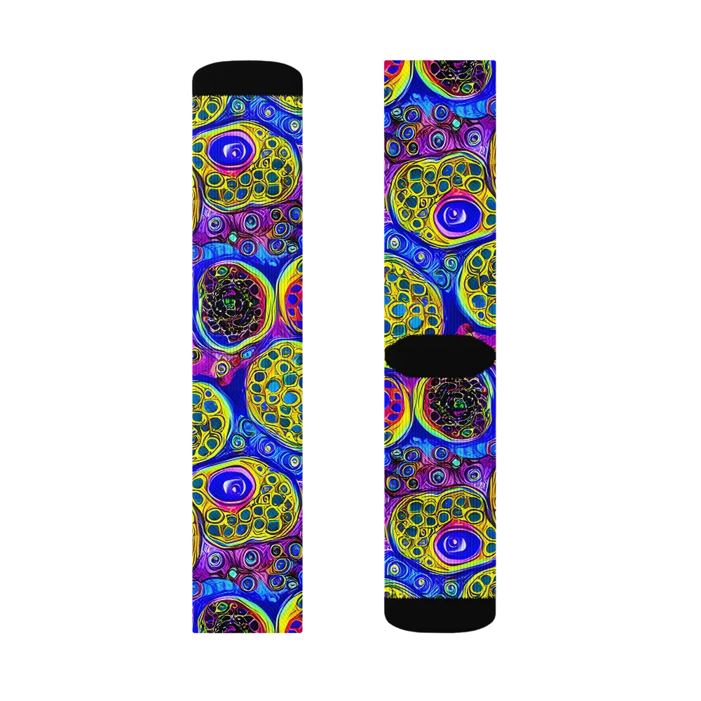 Electric Pomegranate on Socks — Left Sock