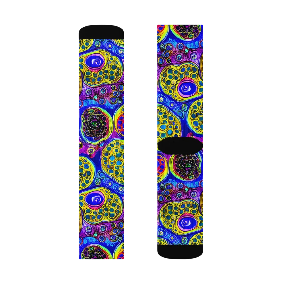 Electric Pomegranate on Socks — Right Sock