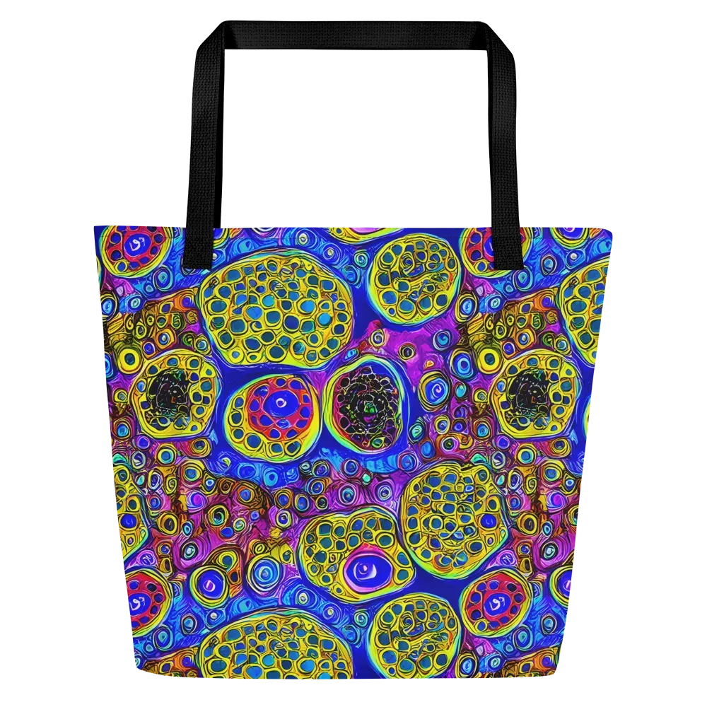Electric Pomegranate on Large Tote Bag W/ Pocket — Front