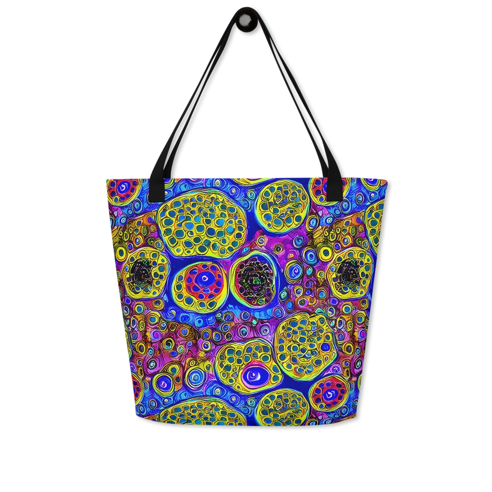 Electric Pomegranate on Large Tote Bag W/ Pocket — Front