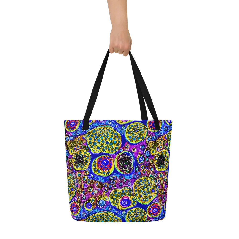 Electric Pomegranate on Large Tote Bag W/ Pocket — Front