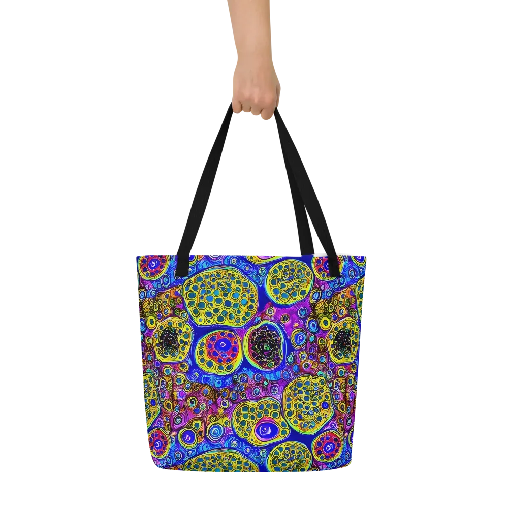 Electric Pomegranate on Large Tote Bag W/ Pocket — Front