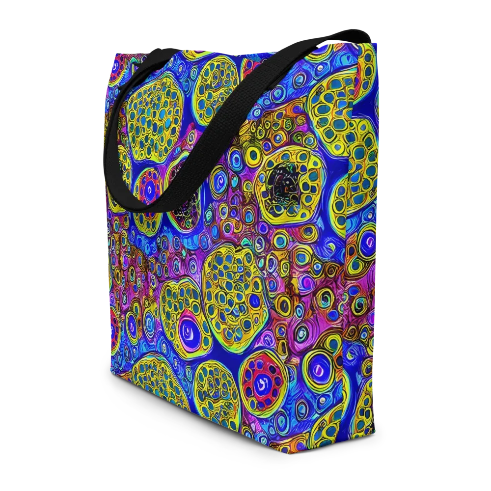 Electric Pomegranate on Large Tote Bag W/ Pocket — Front
