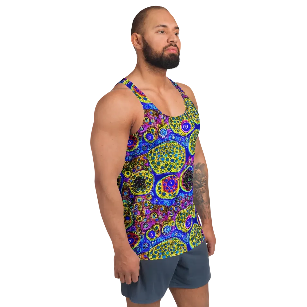 Electric Pomegranate on Men's Tank Top — Right Front