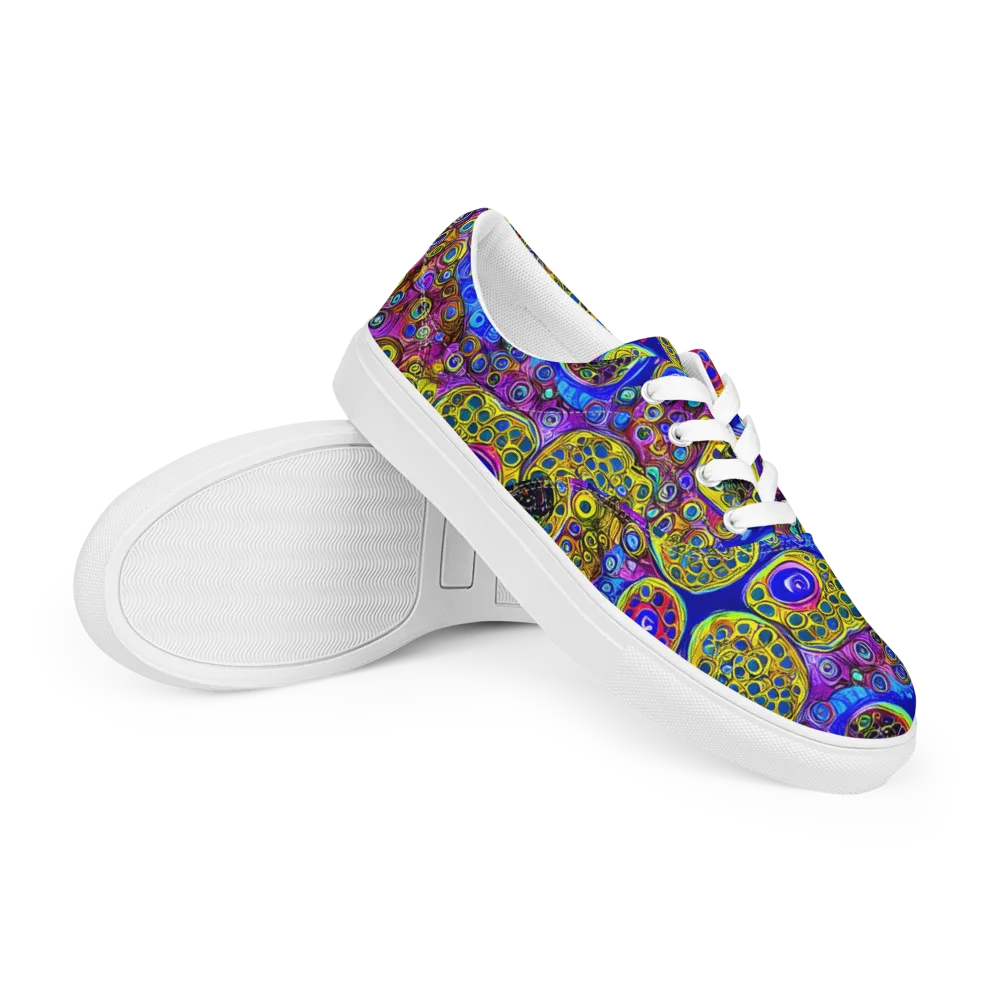 Electric Pomegranate on Men's Lace-Up Canvas Shoes — Right Front