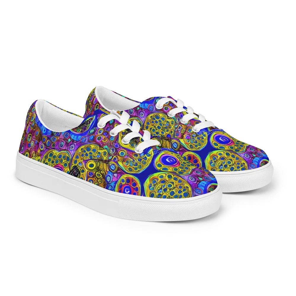 Electric Pomegranate on Men's Lace-Up Canvas Shoes — Right Front