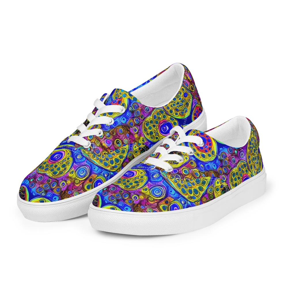 Electric Pomegranate on Men's Lace-Up Canvas Shoes — Left Front