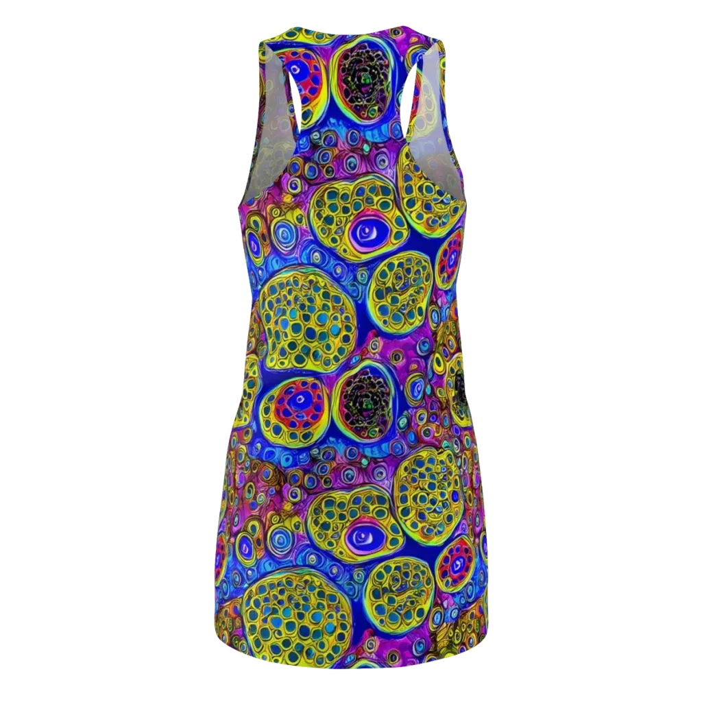 Electric Pomegranate on Racerback Dress — Back