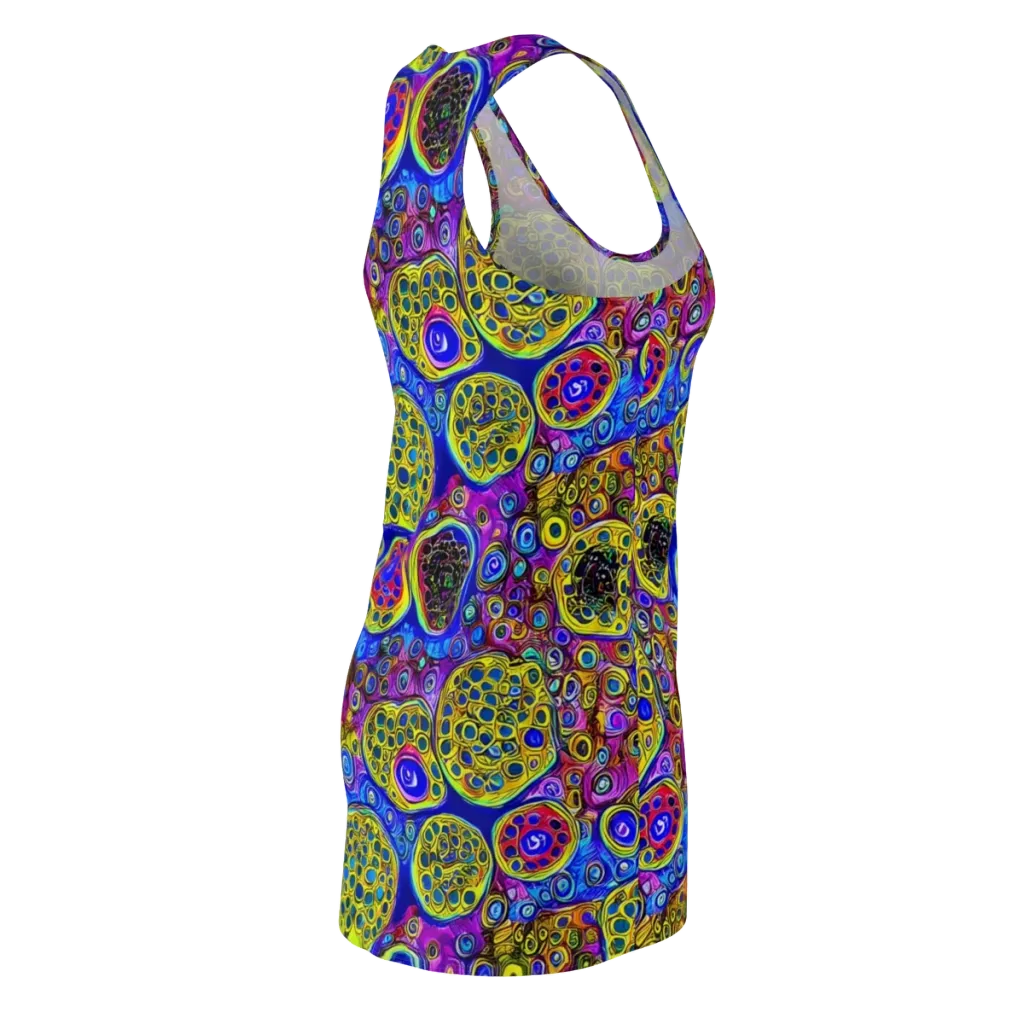 Electric Pomegranate on Racerback Dress — Back Side