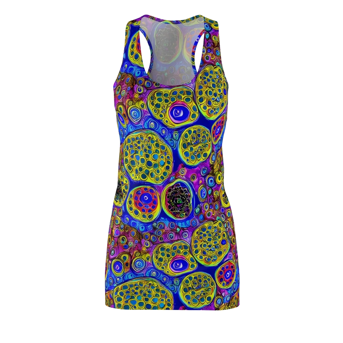Electric Pomegranate on Racerback Dress — Front