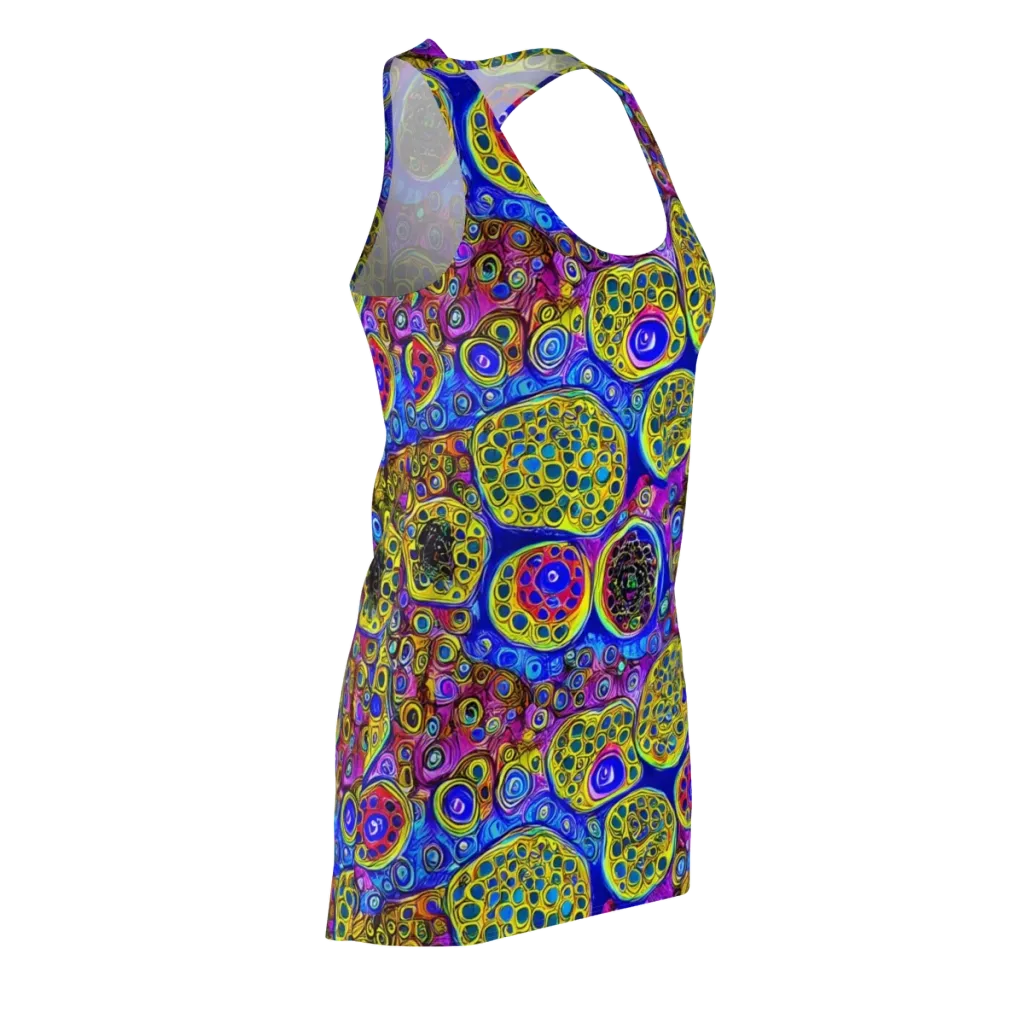Electric Pomegranate on Racerback Dress — Front Side
