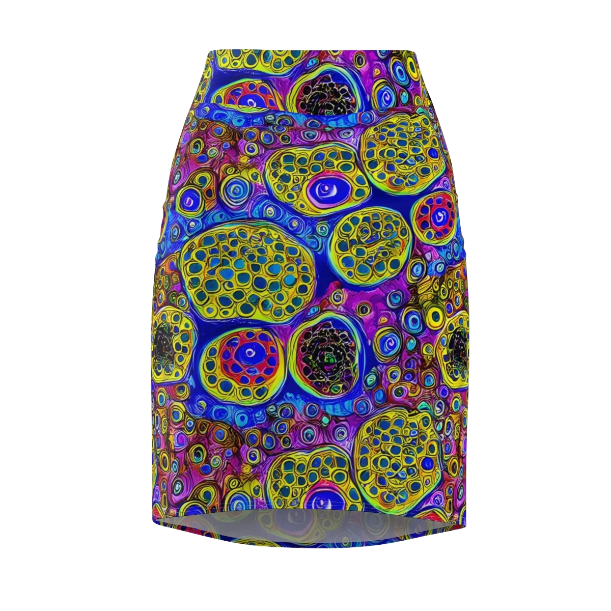 Electric Pomegranate on Pencil Skirt — Front