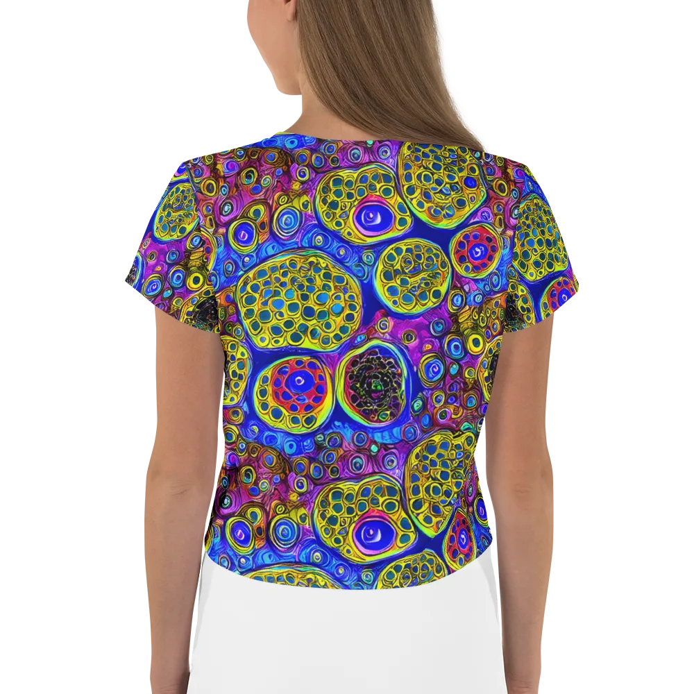 Electric Pomegranate on Crop Tee — Back