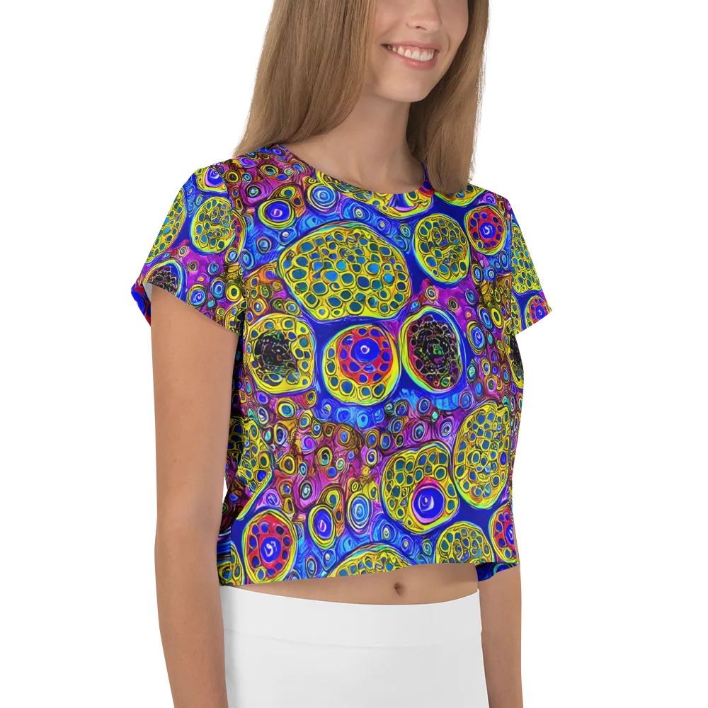 Electric Pomegranate on Crop Tee — Right
