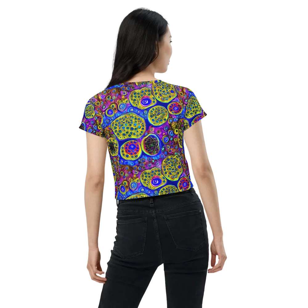 Electric Pomegranate on Crop Tee — Back