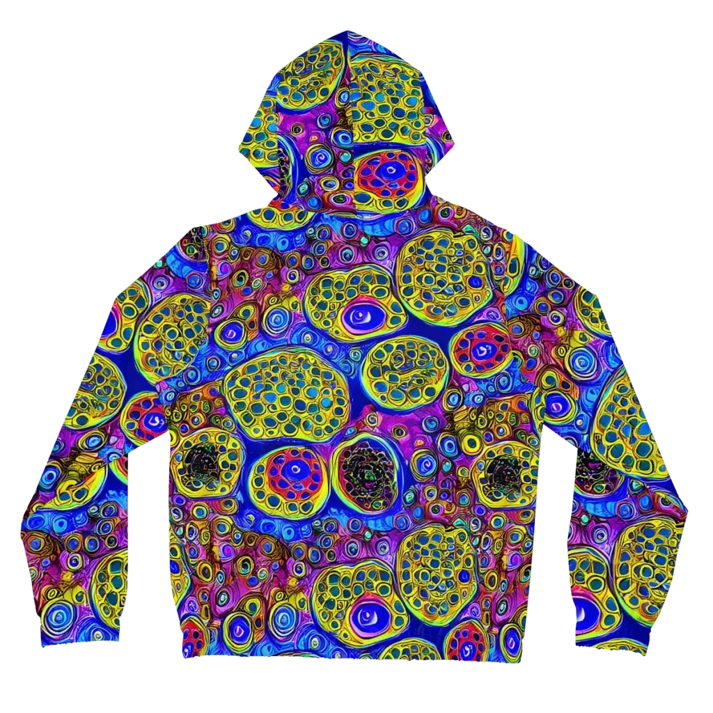Electric Pomegranate on Women's Full-Zip Hoodie — Back