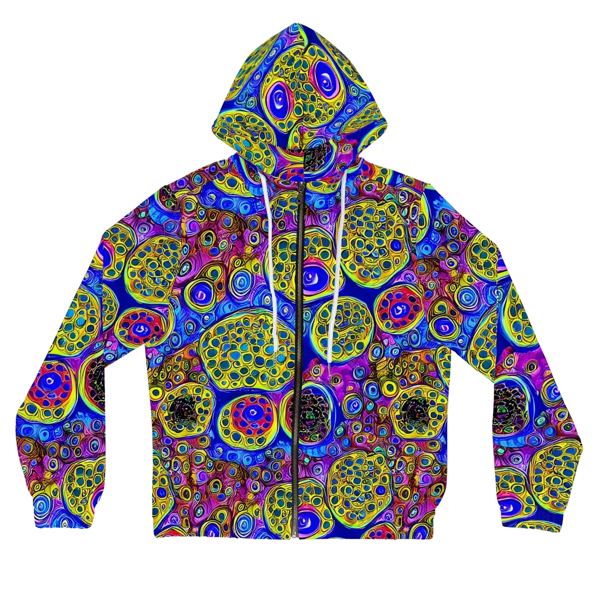Electric Pomegranate on Women's Full-Zip Hoodie — Front