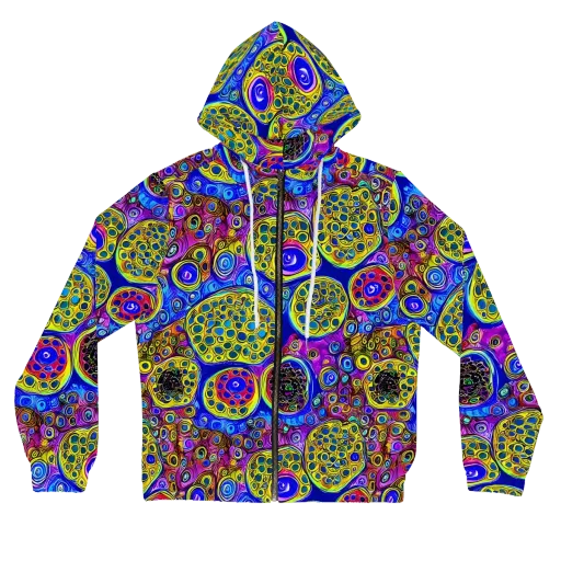 Electric Pomegranate on a Women's Full-Zip Hoodie