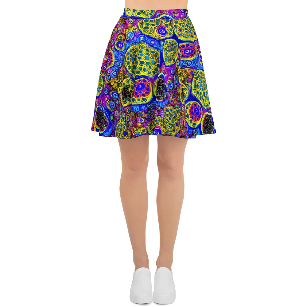 Electric Pomegranate on Skater Skirt — Front