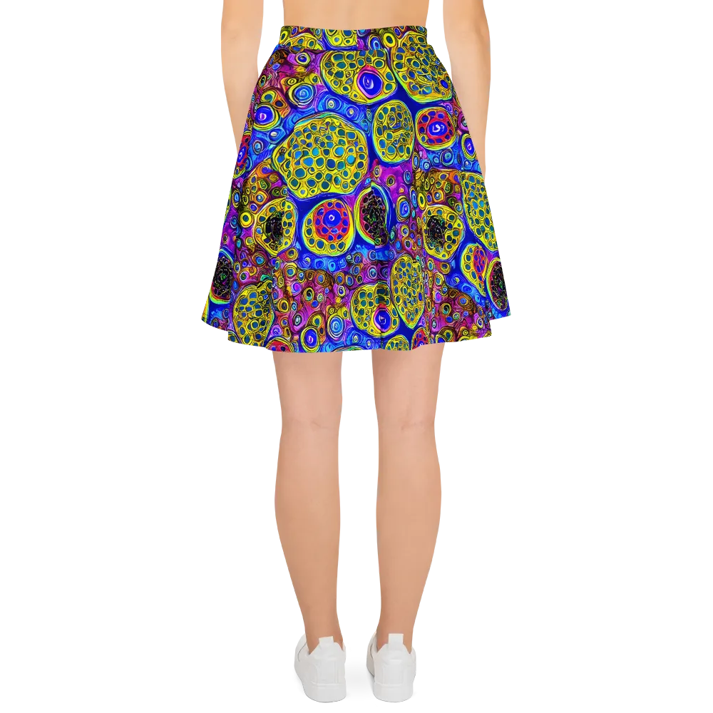 Electric Pomegranate on Skater Skirt — Back