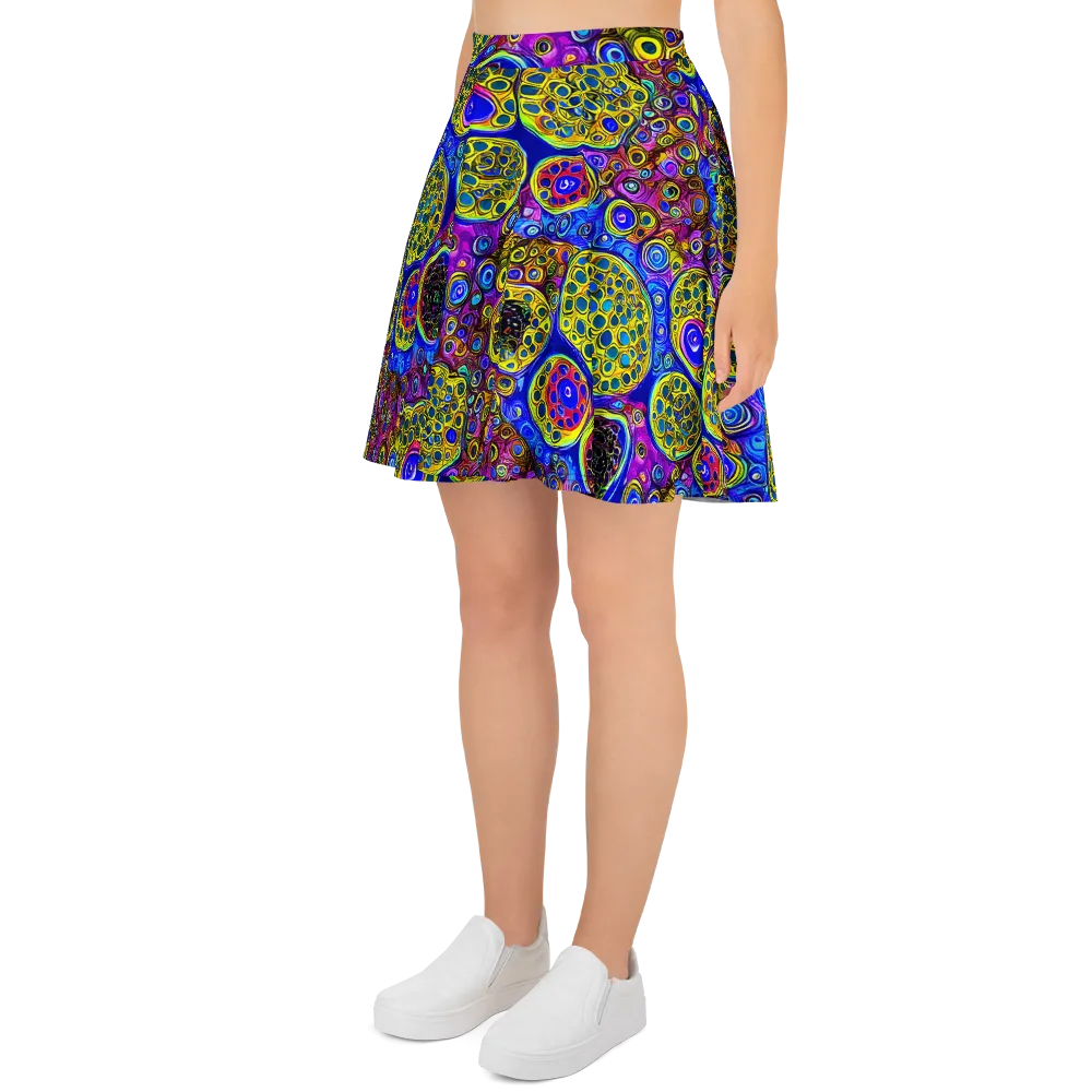 Electric Pomegranate on Skater Skirt — Left