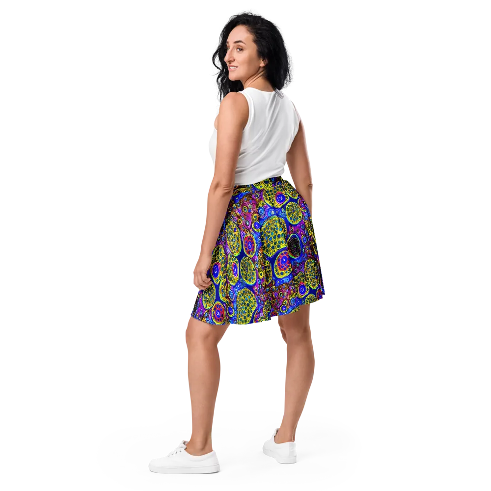 Electric Pomegranate on Skater Skirt — Back