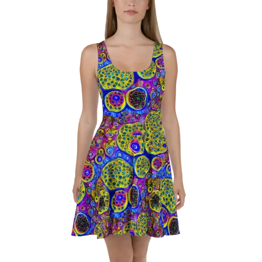 Electric Pomegranate on a Skater Dress