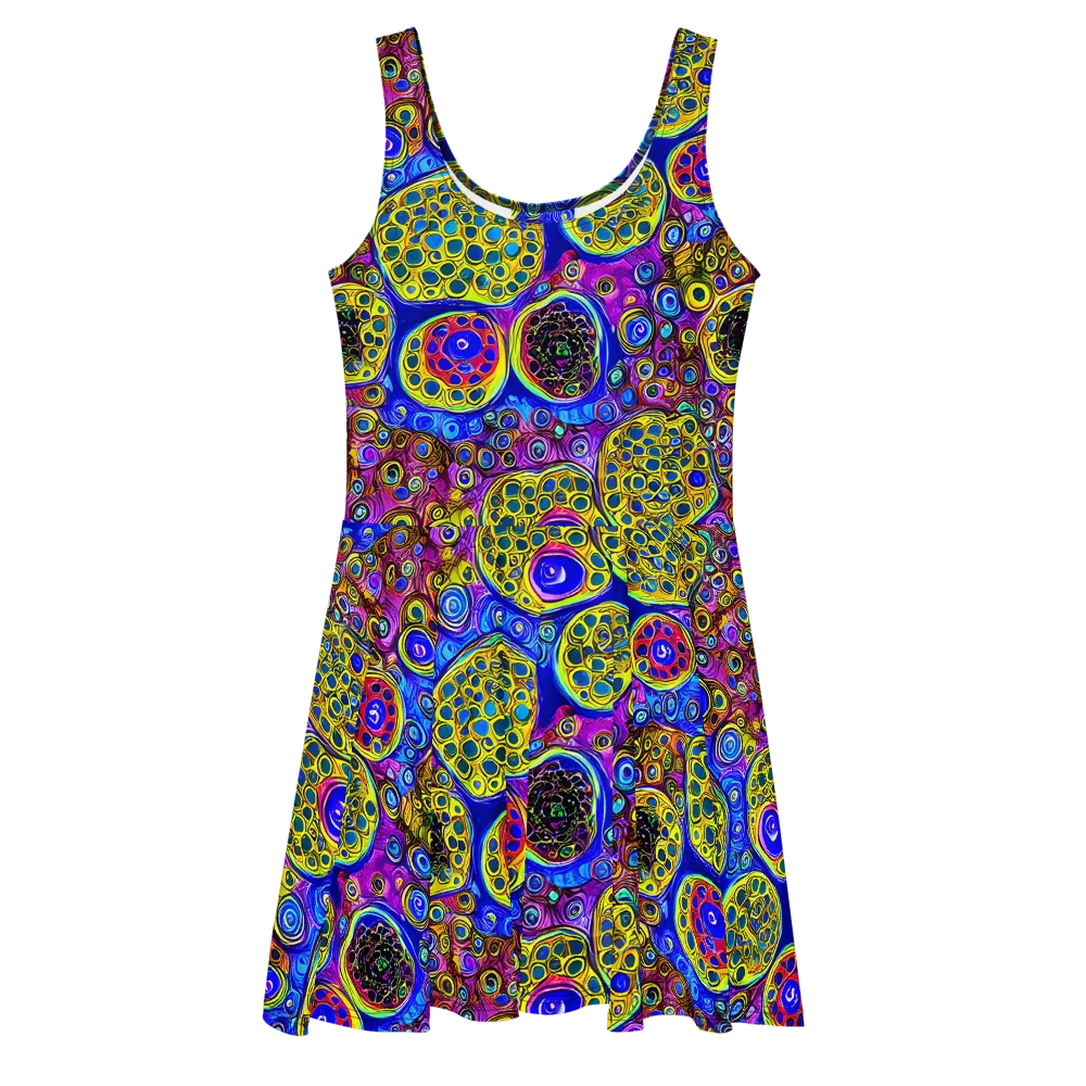 Electric Pomegranate on Skater Dress — Front