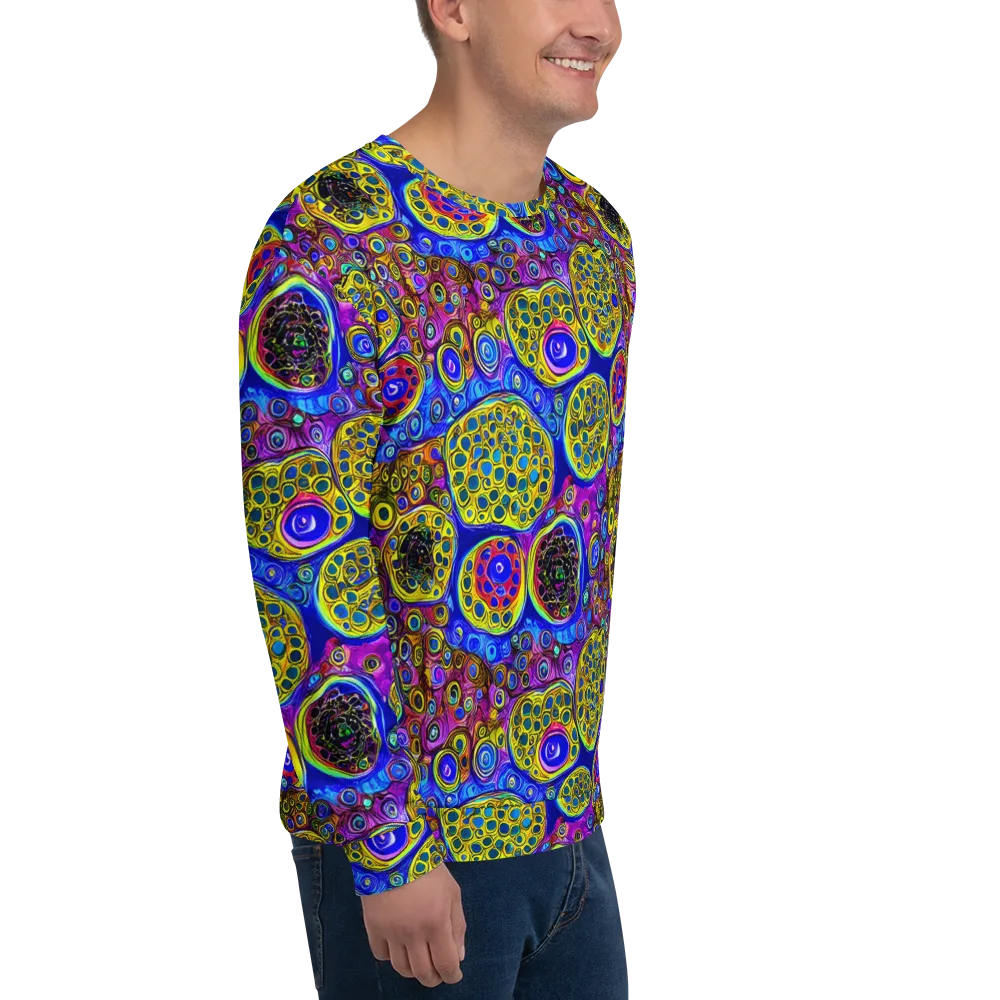 Electric Pomegranate on Sweatshirt — Right Front